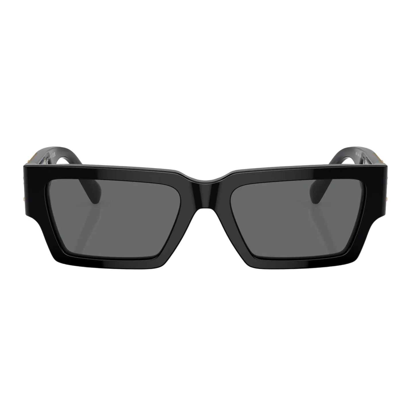 Gafas de sol unisex Versace VE4459 rectangulares de color liso - Negro/gris oscuro