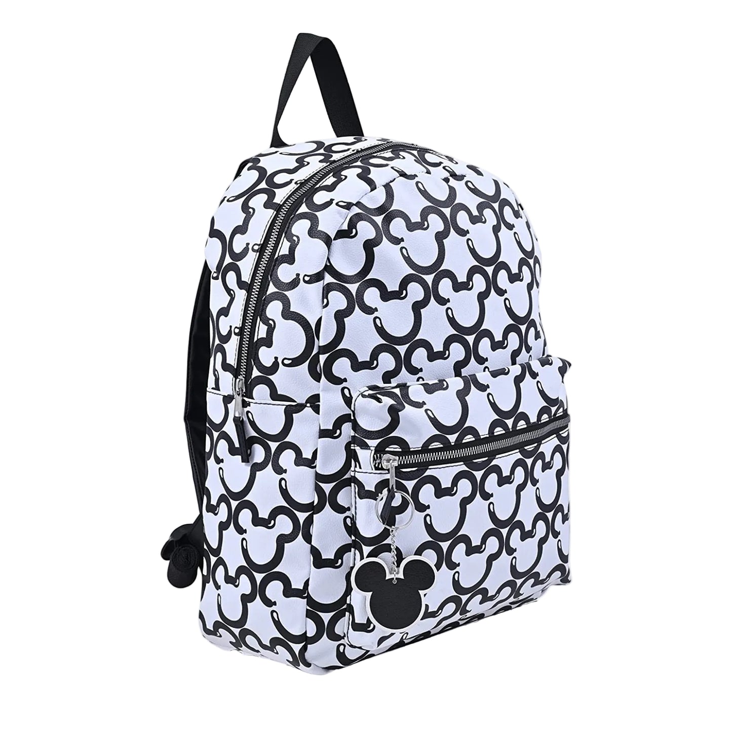Mochila de hombro con doble correa de Minnie Mouse de 16" de Disney en vinilo - Mickey blanco