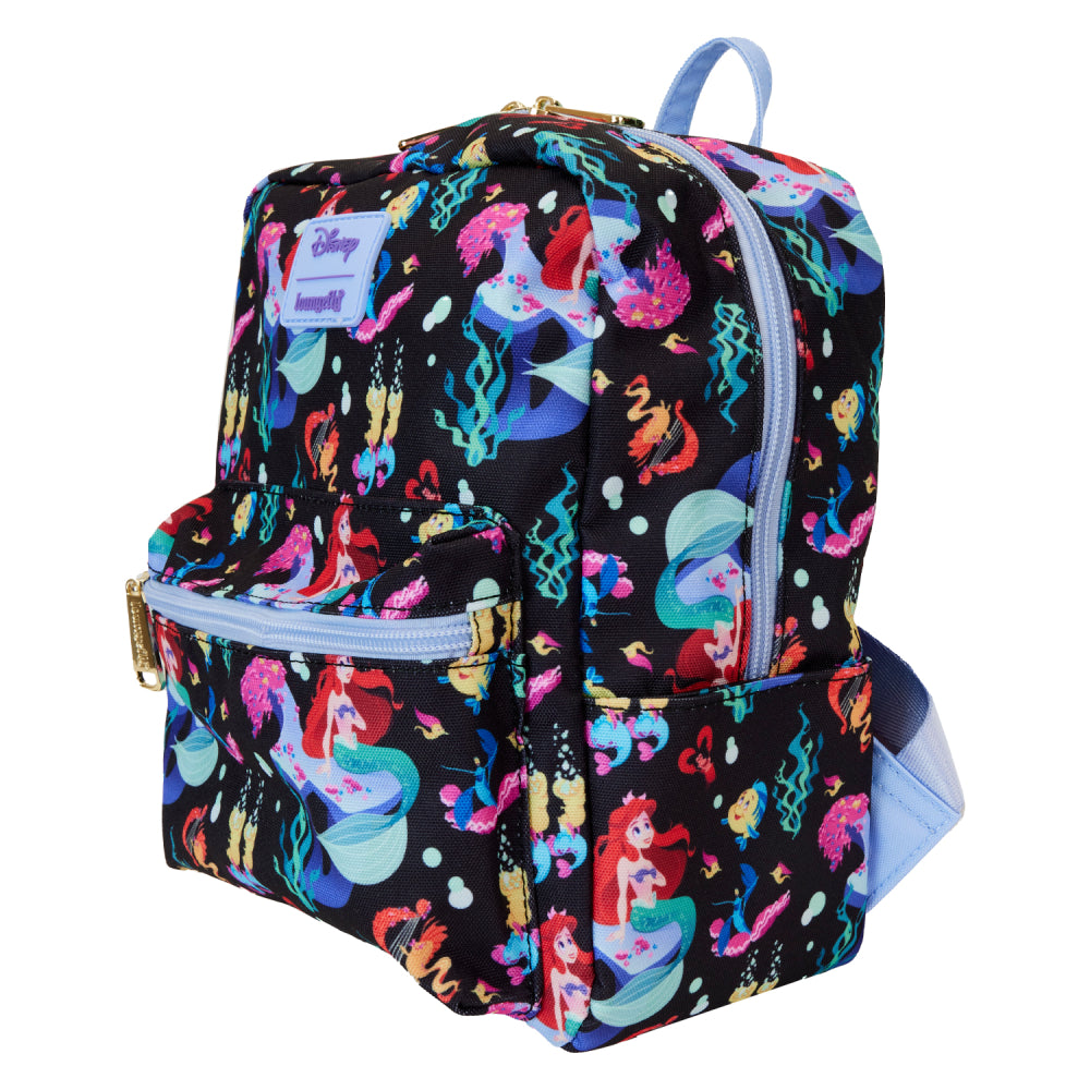 Laungefly Disney The Little Mermaid Life is the Bubbles All-Over Print Square Mini Backpack - Multicolor