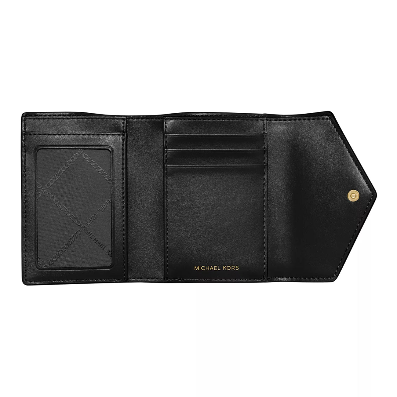 Cartera de tres pliegues con sobre Greenwich de Michael Kors, color negro