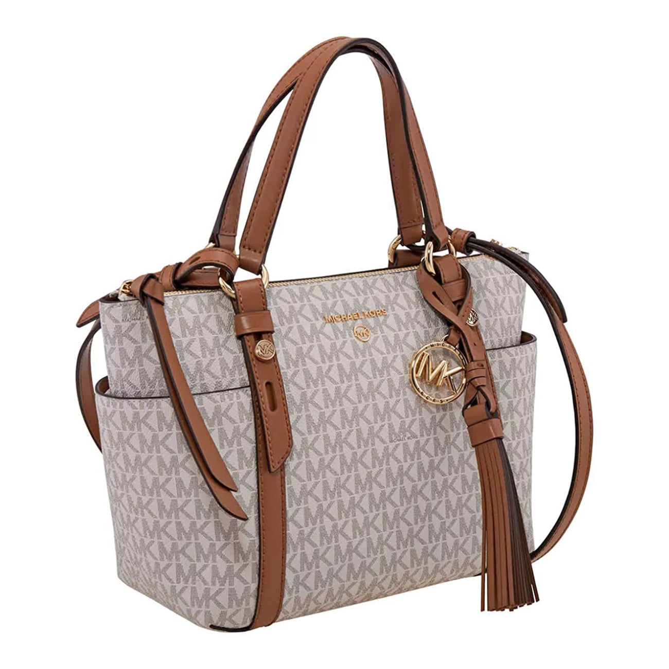 Michael Kors Sullivan Small Logo Top-Zip Tote Bag - White