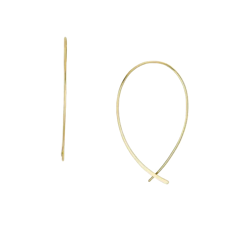 Fossil All Stacked Up Women's Whisper Hoop Earrings in Gold-Plating over Brass