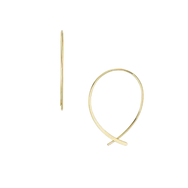 Fossil All Stacked Up Women's Whisper Hoop Earrings in Gold-Plating over Brass