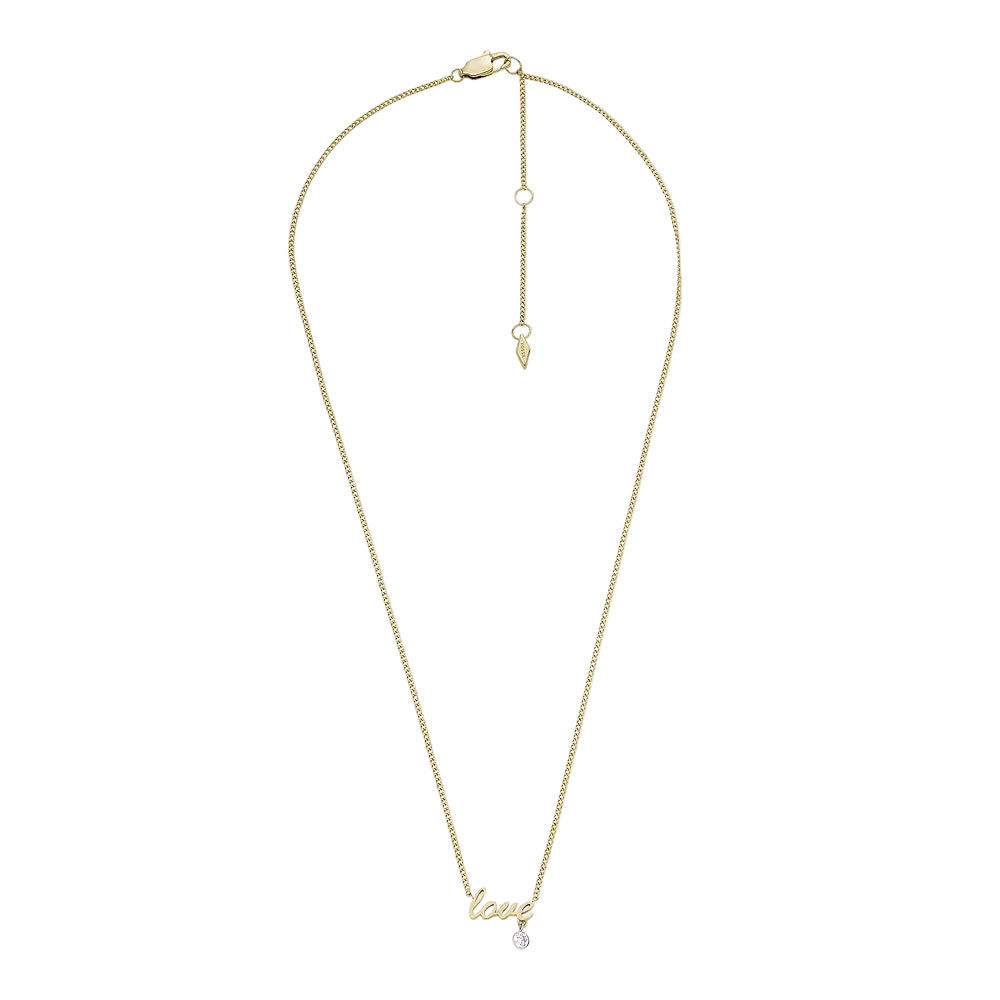 Collar con circonita cúbica para mujer Sadie Love Notes de Fossil en acero inoxidable de dos tonos