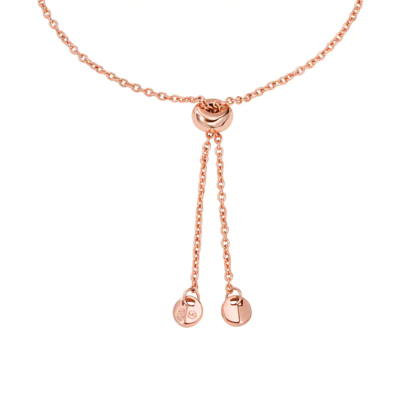 Pulsera deslizante con forma de corazón de Michael Kors para mujer en baño de oro rosa de 14 quilates sobre plata de ley