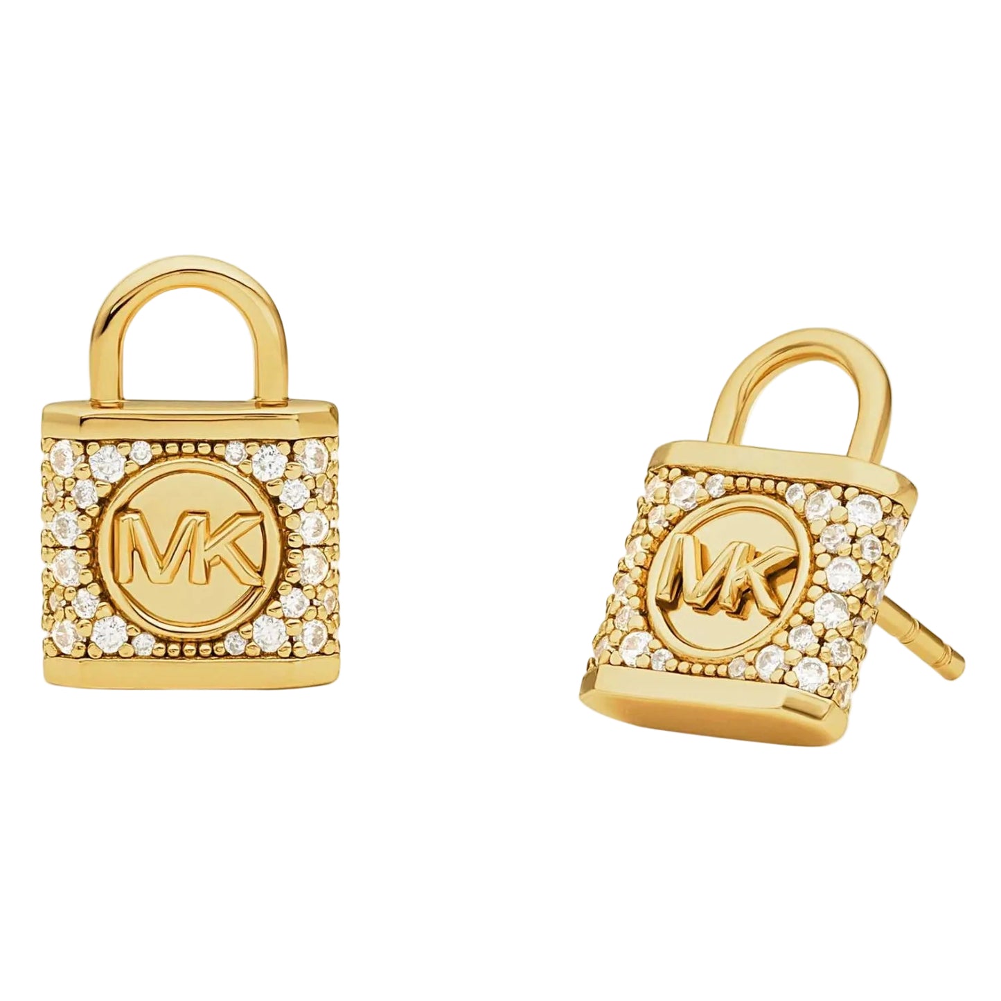 Pendientes de botón con circonitas de Michael Kors para mujer bañados en oro sobre plata de ley
