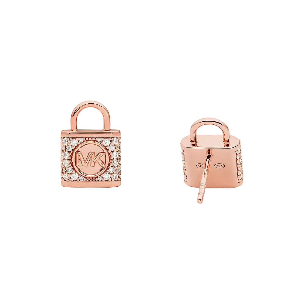 Pendientes de botón con circonitas de Michael Kors para mujer bañados en oro sobre plata de ley