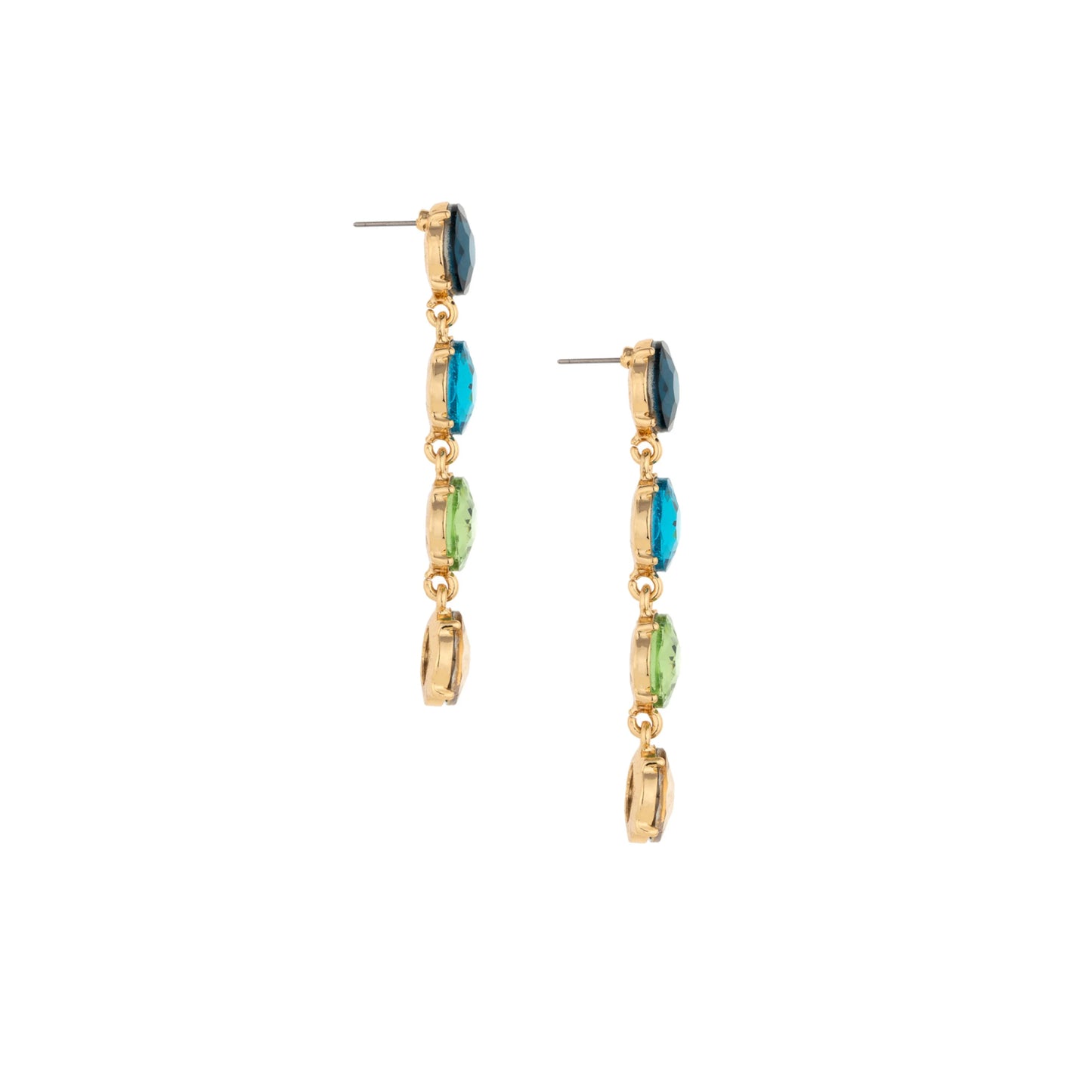 Pendientes chapados en oro de 18 k para mujer con cristales mixtos rosados de Ettika Four The Money