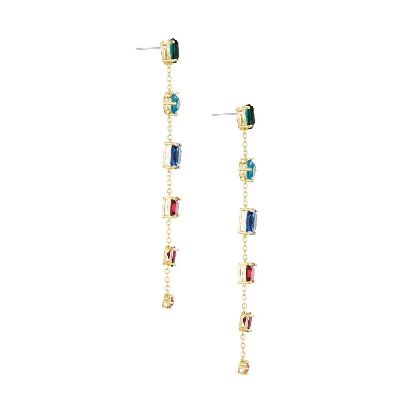Ettika Rainbow Crystal Candy Women's 18k Gold Plated Drop Earrings