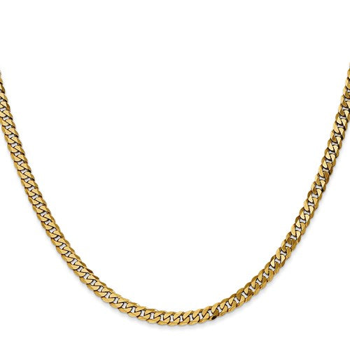 14k Yellow Gold Unisex Flat Beveled Curb Chain