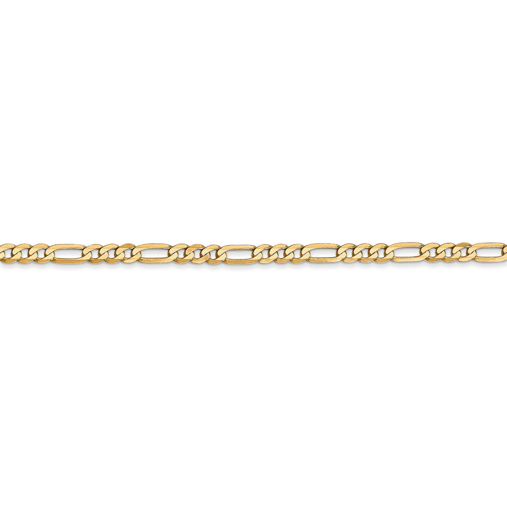 Quality Gold Women's 20" Flat Figaro with Lobster Clasp Chain in 14K Yellow Gold