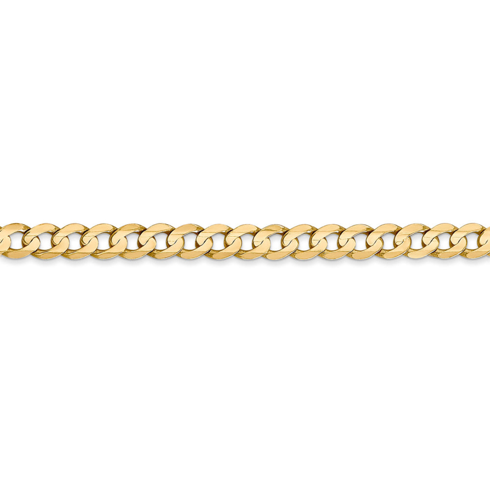 14K Yellow Gold Unisex 24" Open Concave Curb Chain