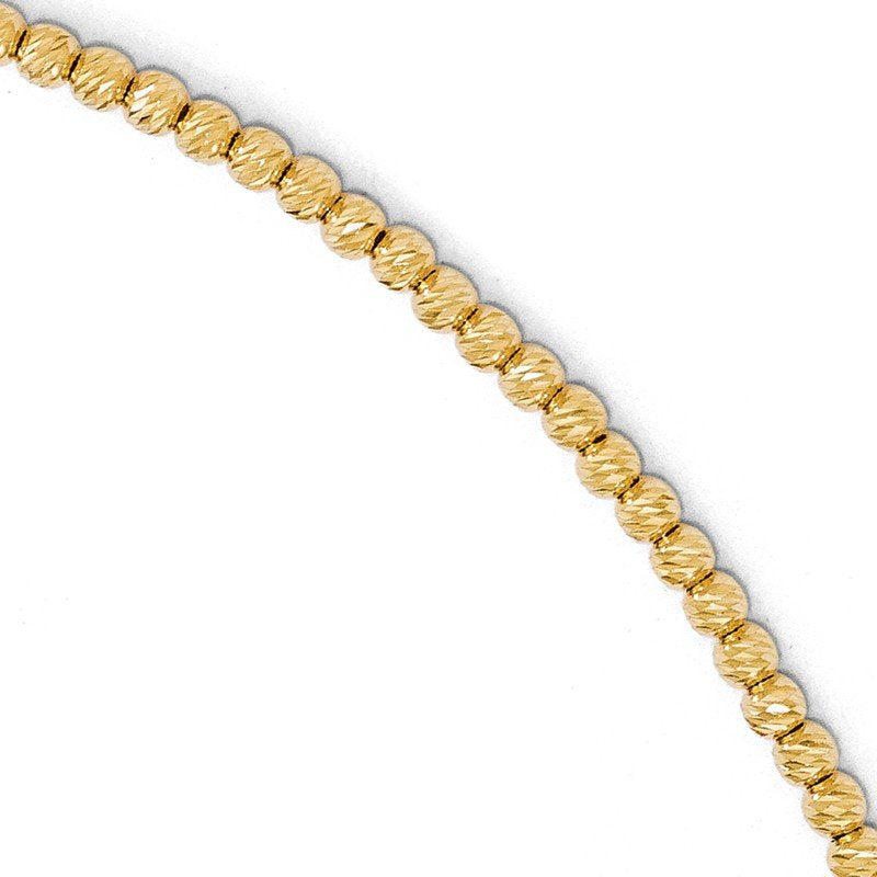Leslie's Women's Diamond Cut Beaded Bracelet in 14K Yellow Gold