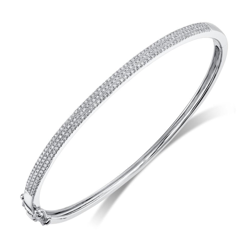Pulsera de oro blanco de 14 quilates con pavé de diamantes de 0,52 ct para mujer de Shy Creation Kate - Talla S