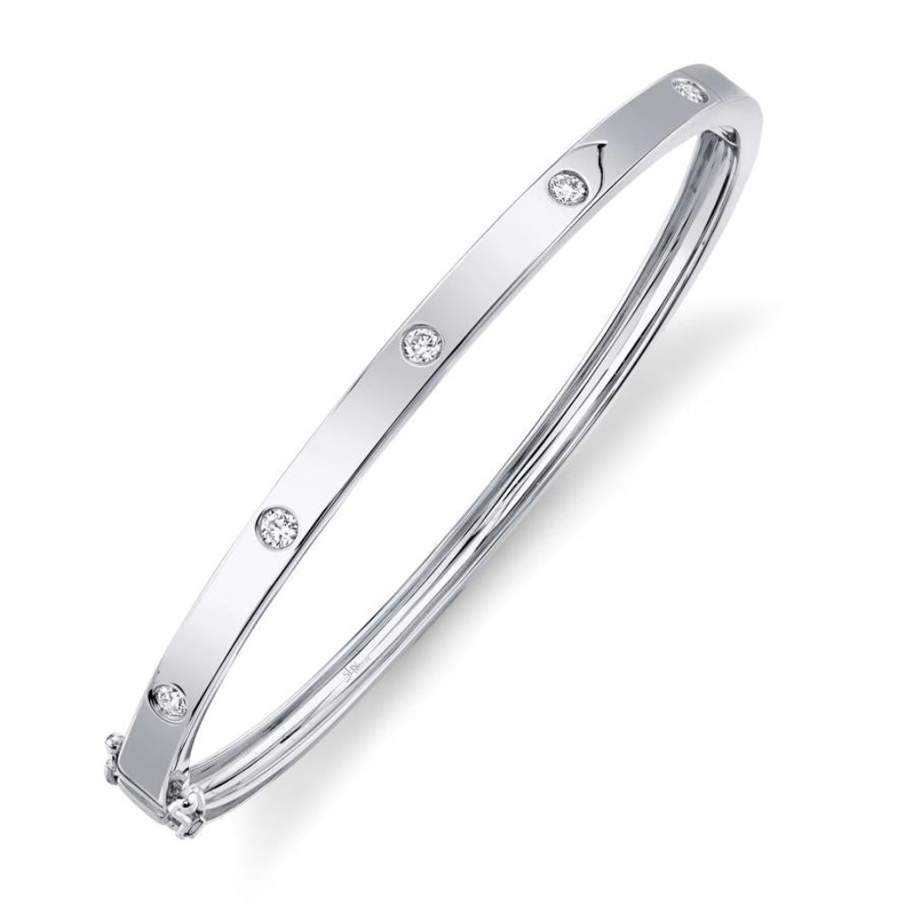 Pulsera de oro blanco de 14 quilates con diamantes de 0,38 ct para mujer de Shy Creation Kate - Talla S