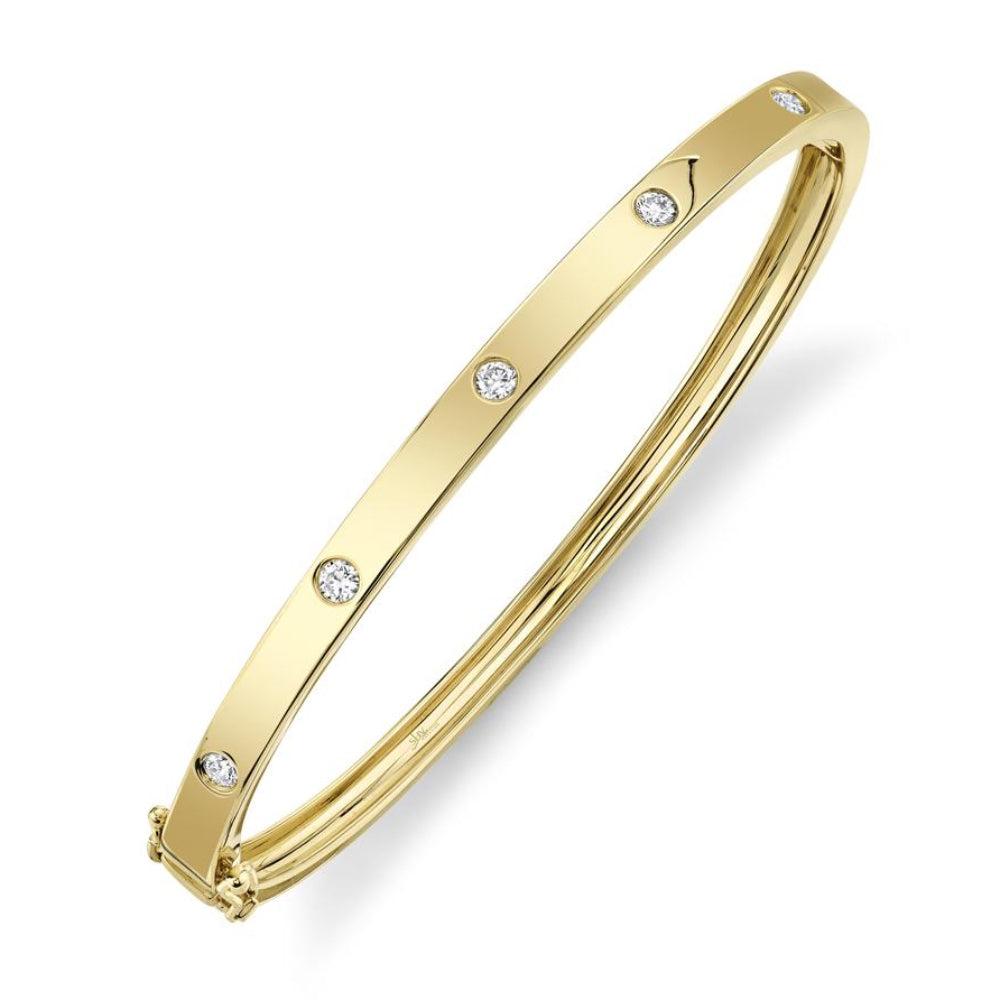 Pulsera Shy Creation Kate con diamantes de 0,38 ct para mujer en oro amarillo de 14 quilates (talla S)