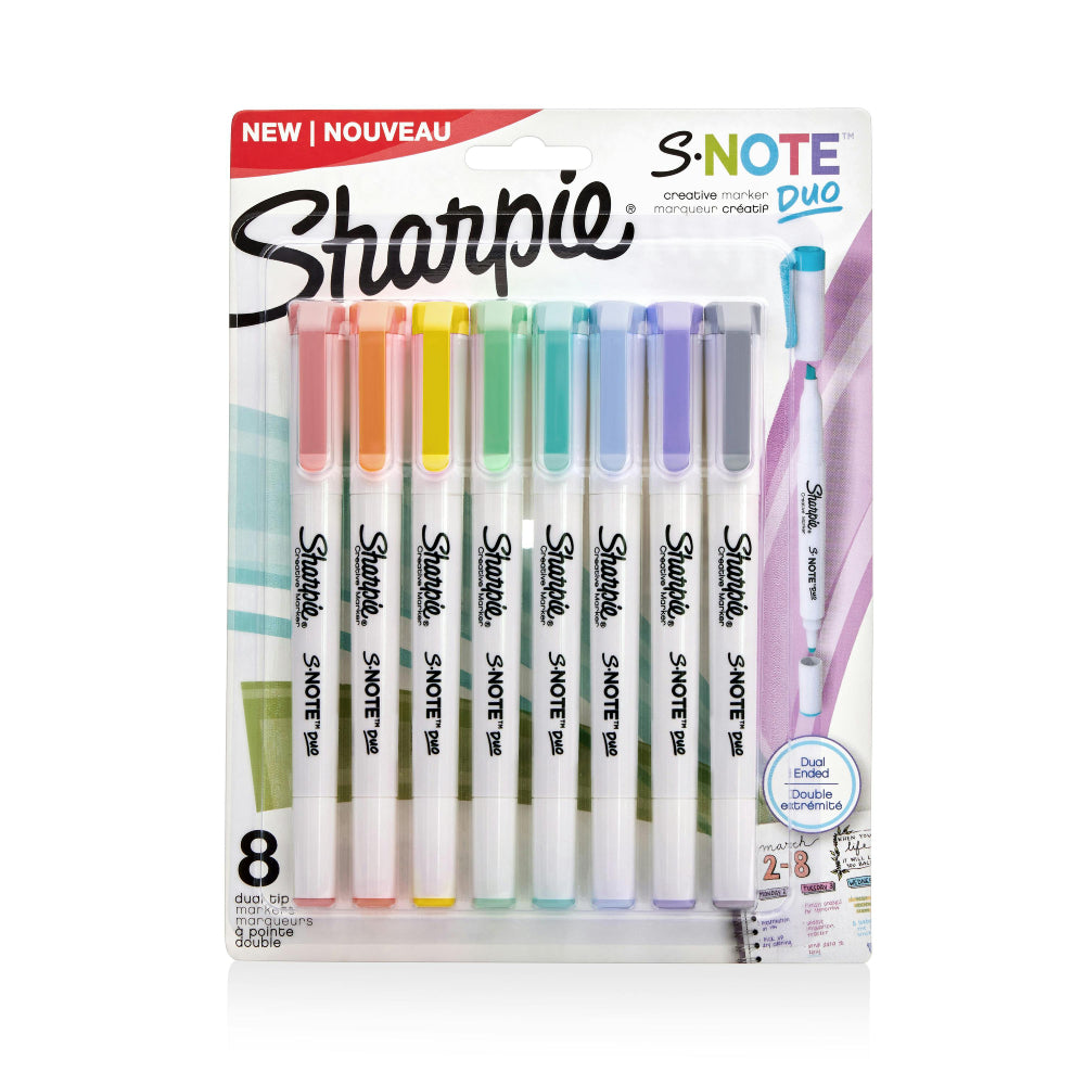 Marcadores creativos de doble punta Sharpie S-Note Duo (juego de 8)
