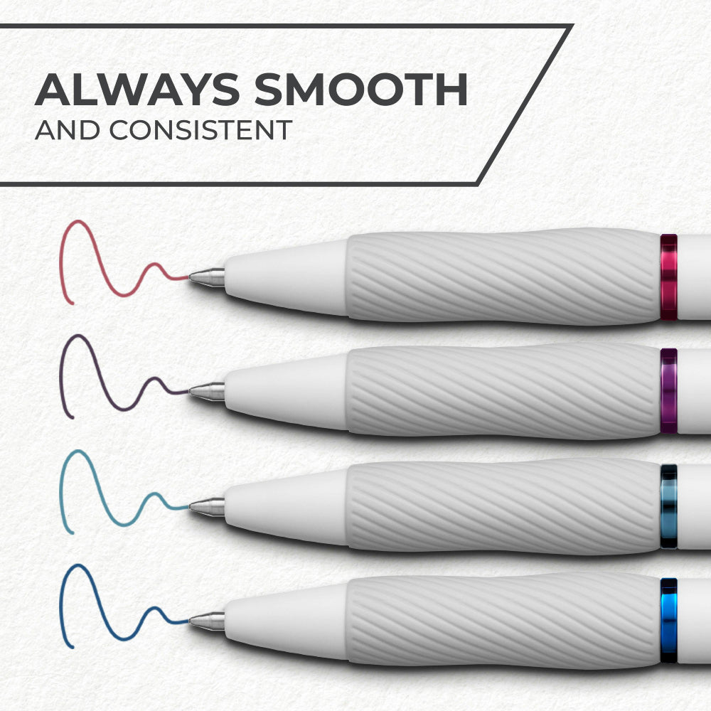 Bolígrafos retráctiles de punta mediana Sharpie S-Gel de 0,7 mm con cuerpo de moda (juego de 4) - Bold Jewel