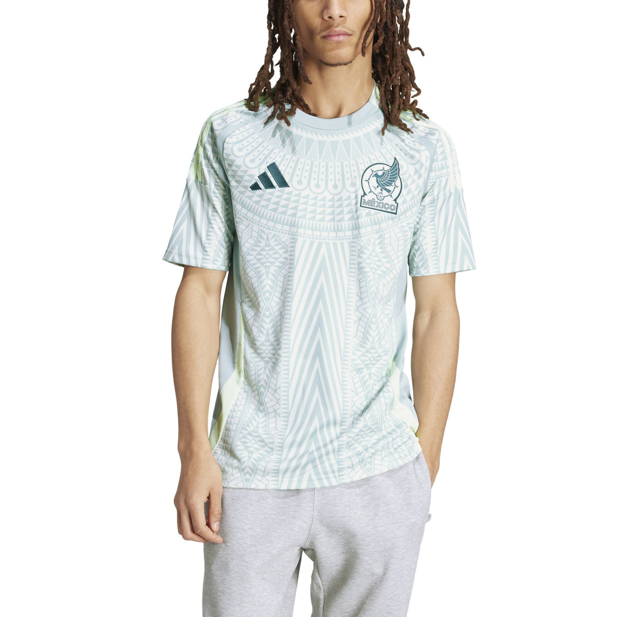 Adidas Mexico 2024 Away Stadium Men's Large Soccer Jersey - Linen Green