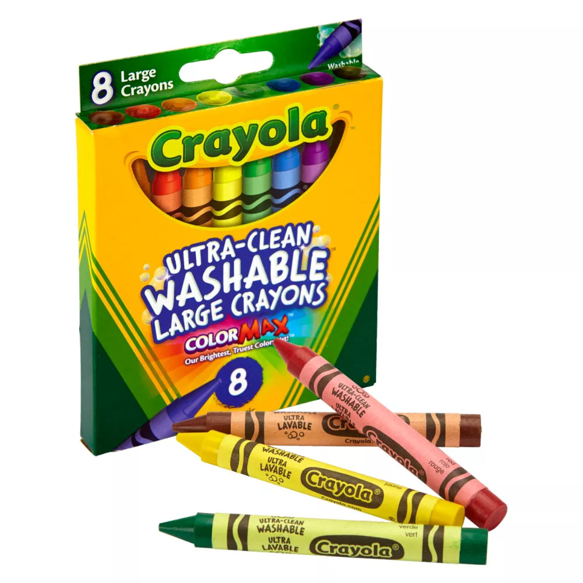 Crayones lavables grandes Ultra Clean de Crayola (8 piezas)