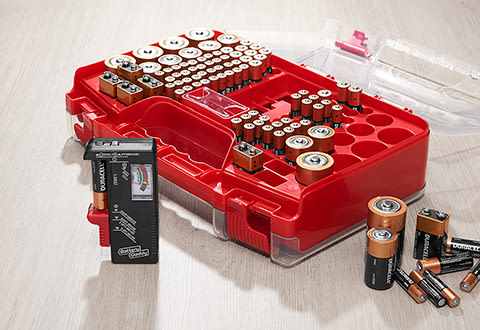 Battery Daddy 19" Double Sided Battery Storage Case - Red