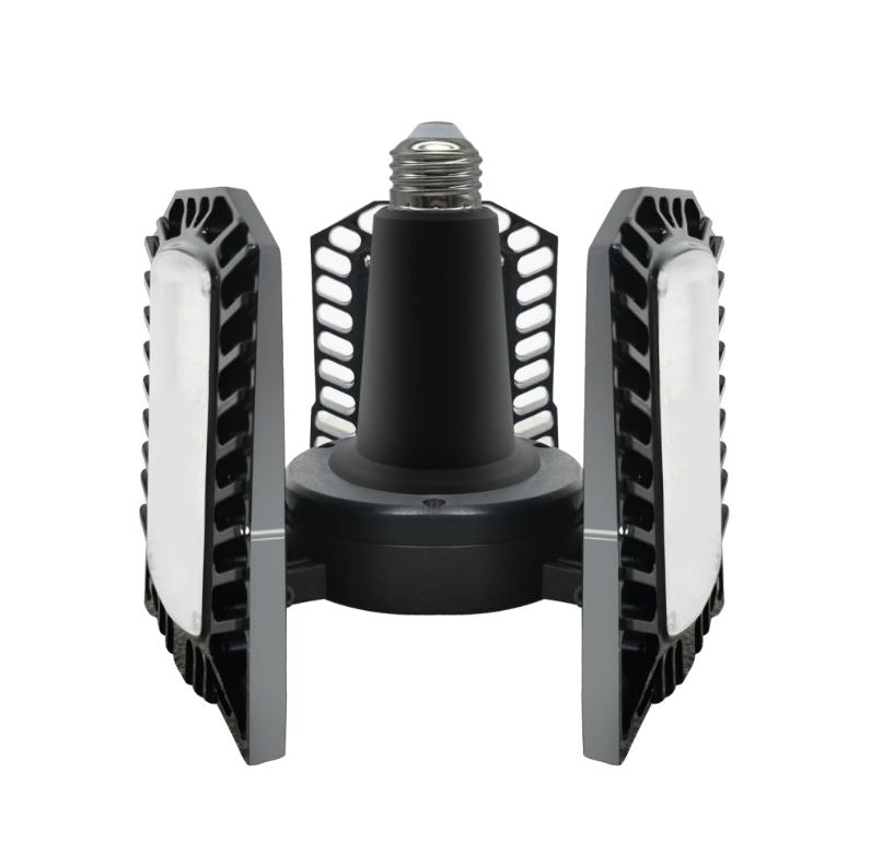 Bright Living 3-Leaf LED Garage Light with Extended Base - Black