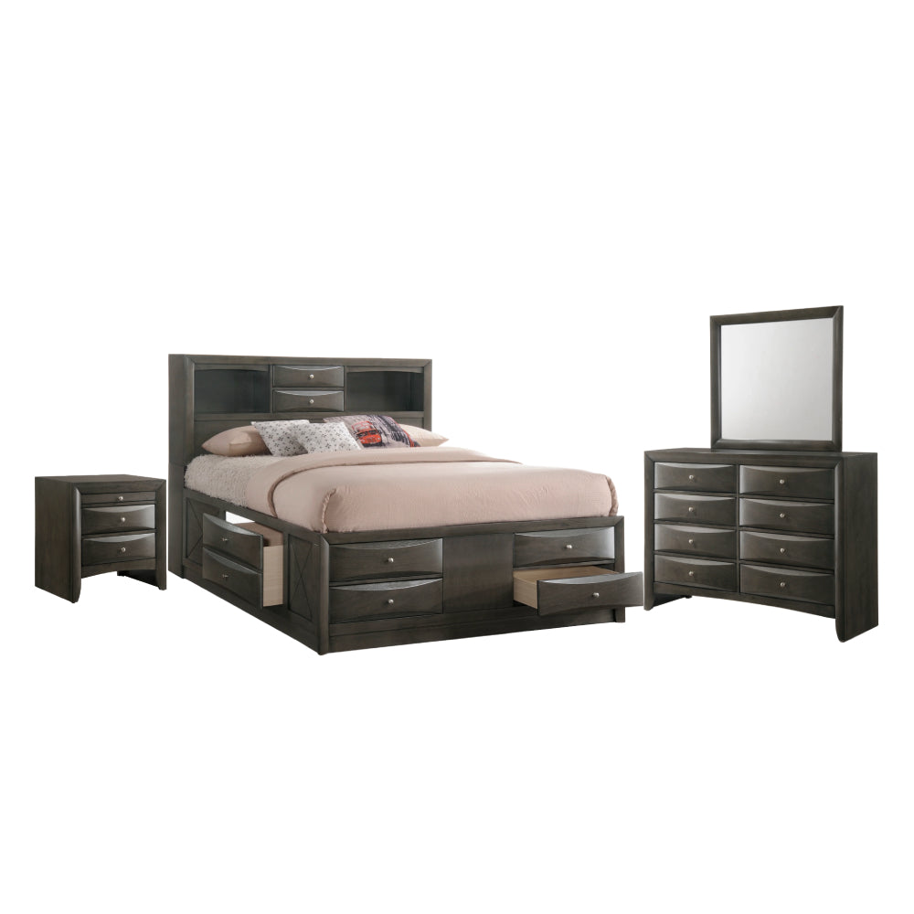 Emila (4-Piece) Queen Bedroom Set by Best Home - Gray