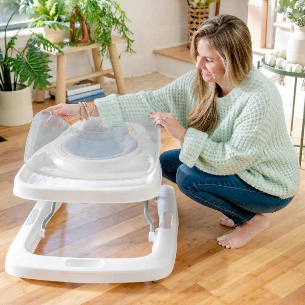 Ingenuity 3-in-1 Step & Sprout Baby Activity Walker - White