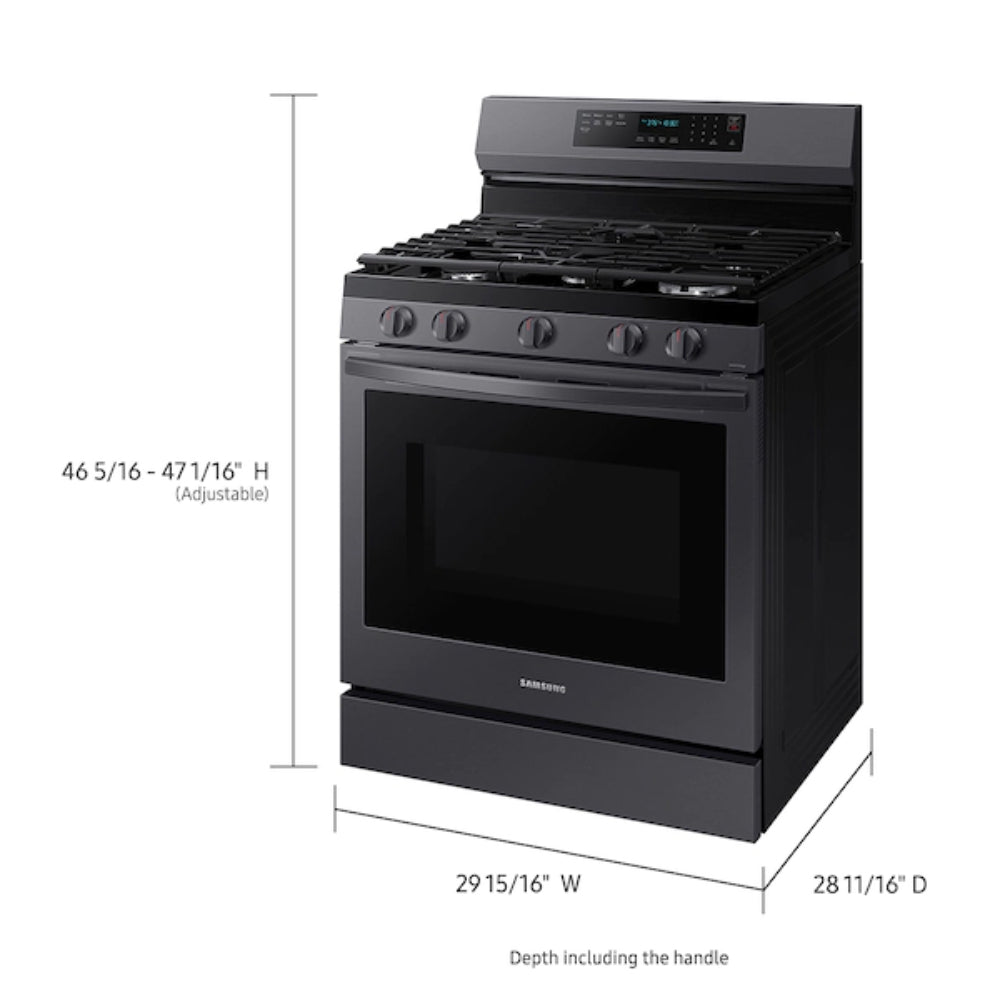 Samsung NX60A6711SG 6.0 cu. ft. Freestanding Smart Gas Range with 5 Sealed Burners - Black