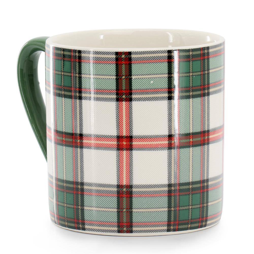 Martha Stewart Holiday Plaid 19 oz Mug - Green