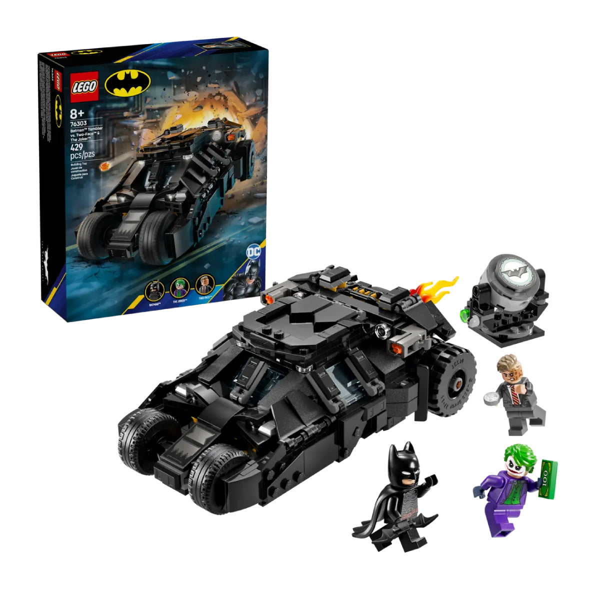 LEGO DC Batman Tumbler vs Two-Face & The Joker Batmobile Building Toy Set (429-Pieces)