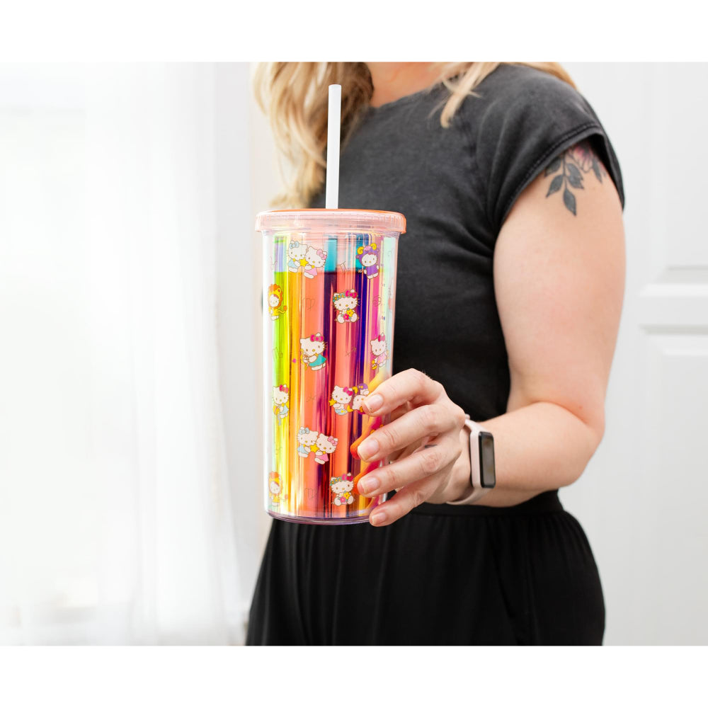 Sanrio Hello Kitty 20 oz Zodiac Carnival Cup with Lid and Straw - Multicolor
