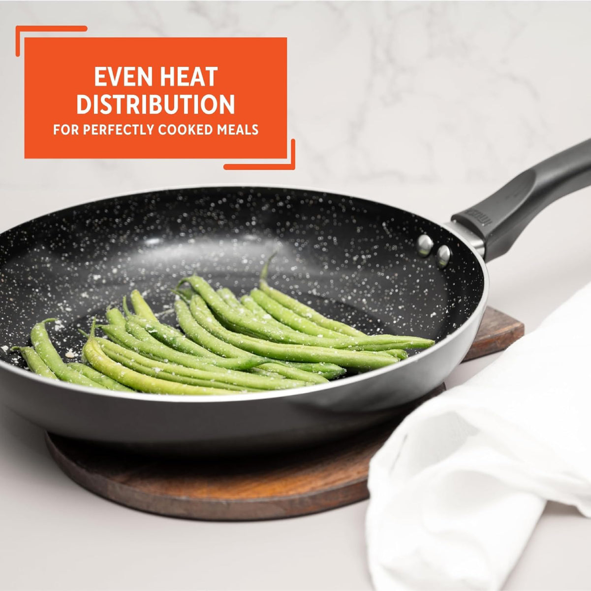 Imusa GAU/24031 10" Bistro Nonstick Fry Pan with Bakelite Handle - Black