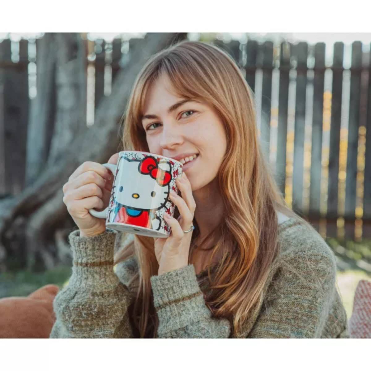 Sanrio Hello Kitty 20 oz Ceramic Allover Faces Mug - Multicolor