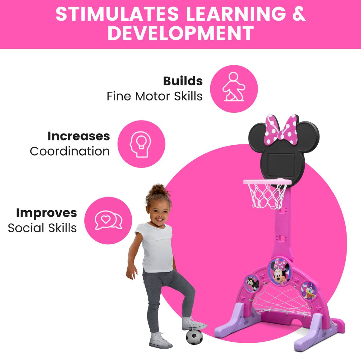 Delta Children Minnie Mouse 4-in-1 Sport Center Toy - Pink