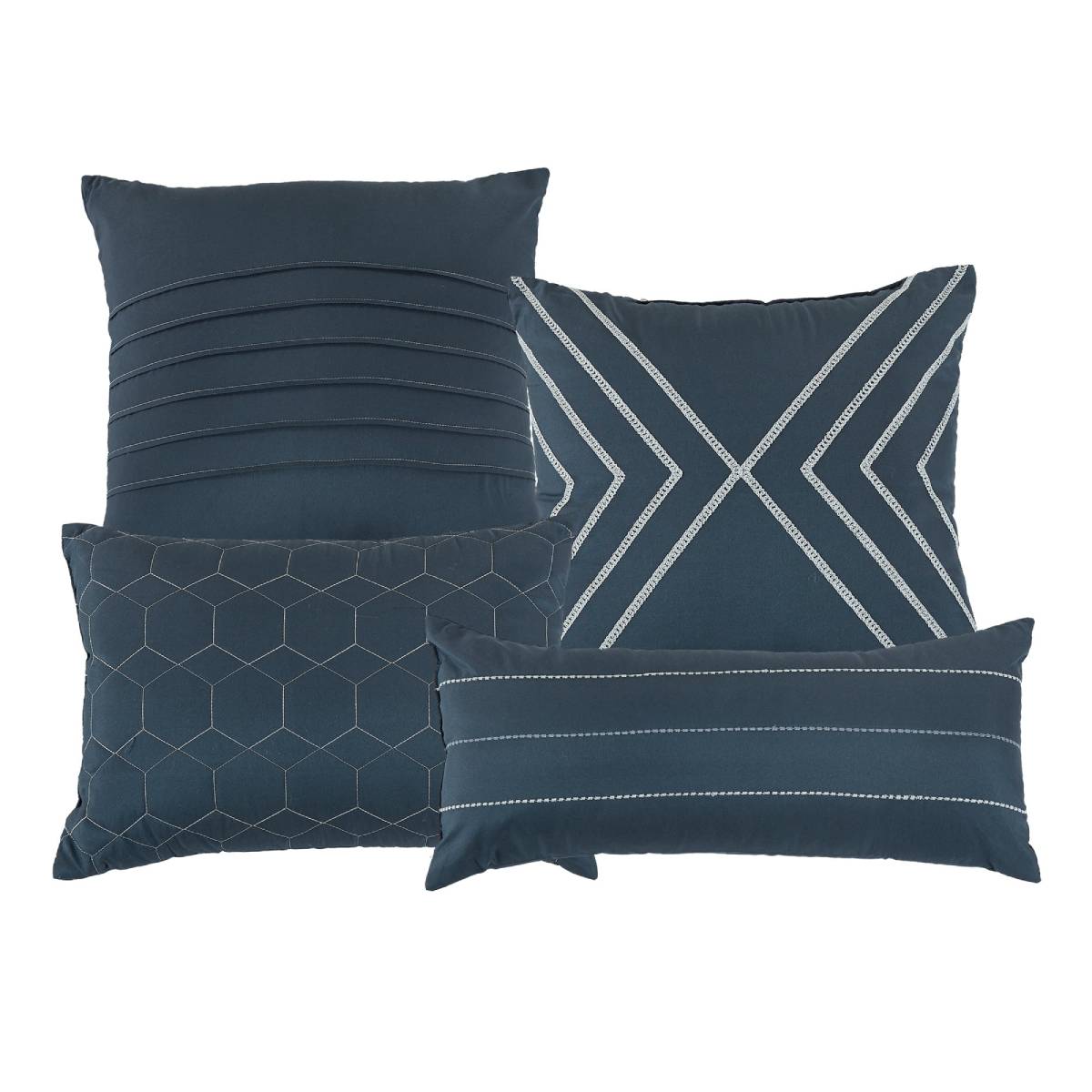 ESCA Idarah King Size Comforter Set (7- Pieces) - Navy