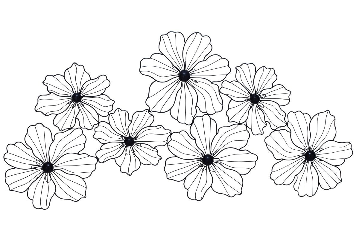 Iron Black Flower Montage Metal Work