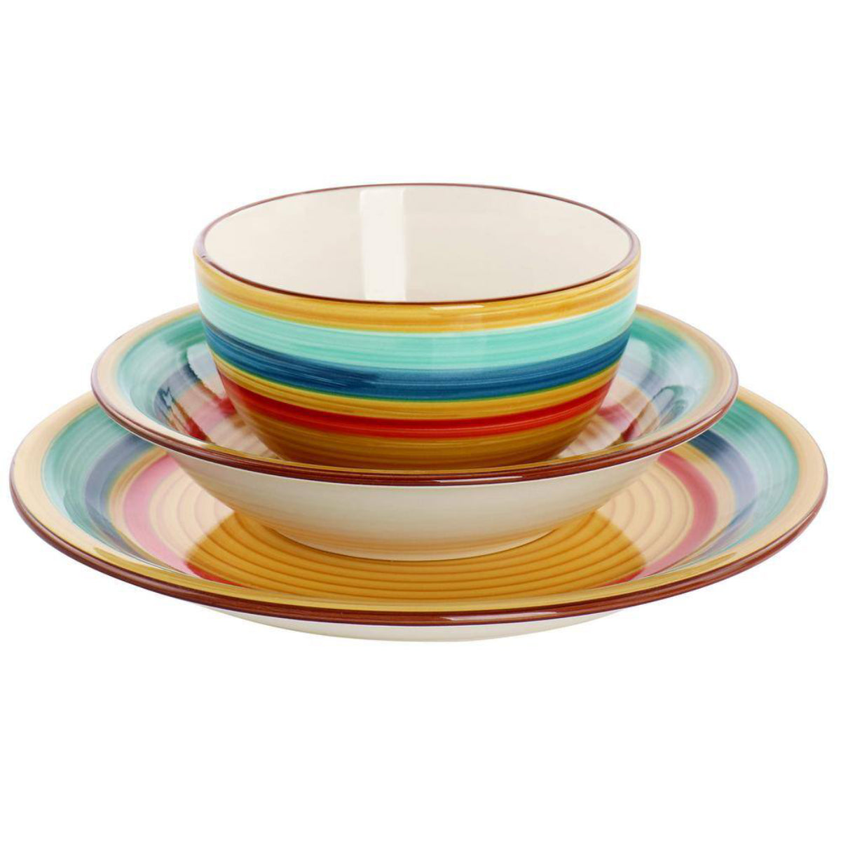 Gibson Home Rainbow Dinnerware Set (12-Pieces) - Multicolor