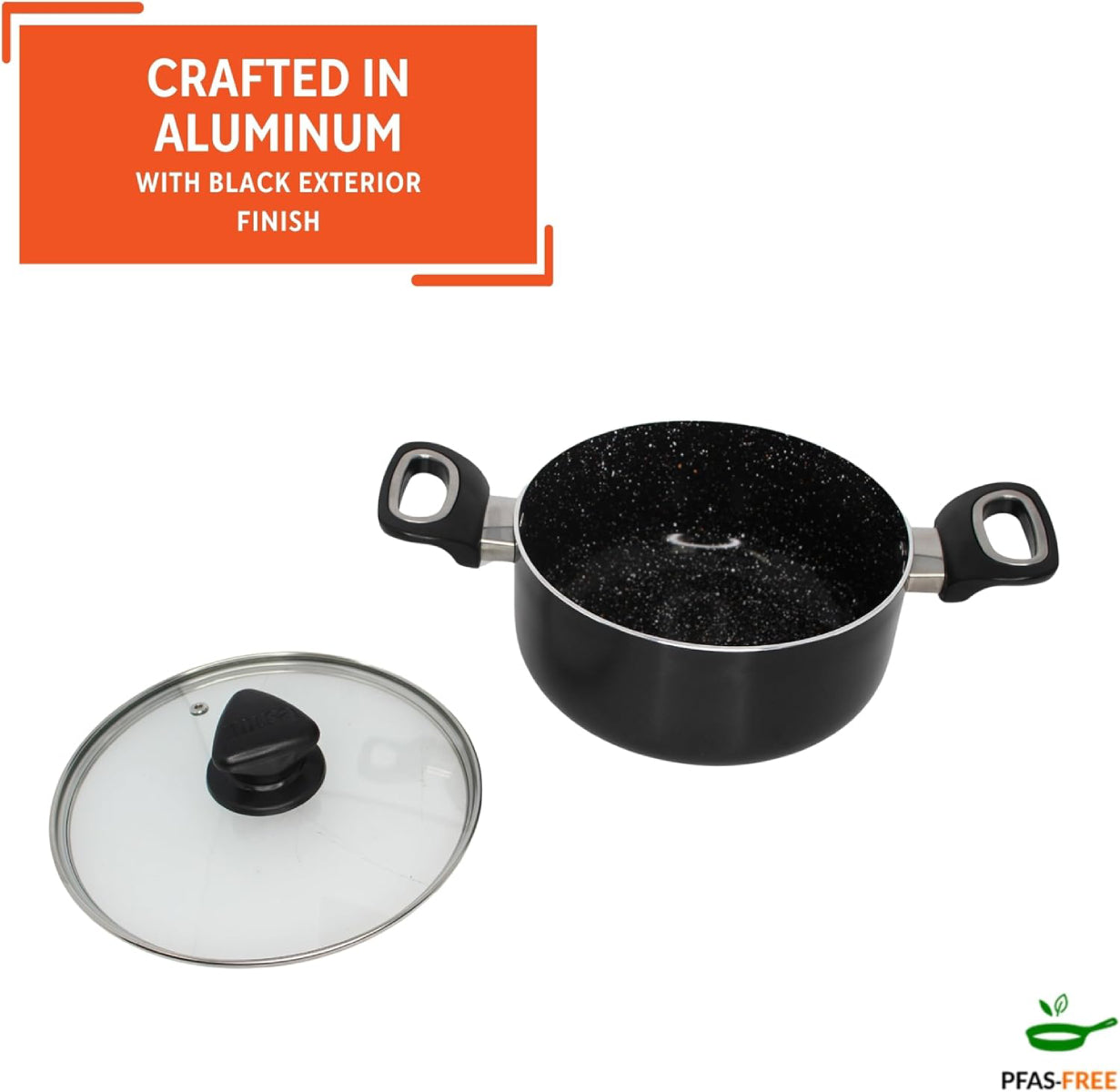 Imusa GAU/24037 4.8 qt Bistro Nonstick Duch Oven with Glass Lid - Black