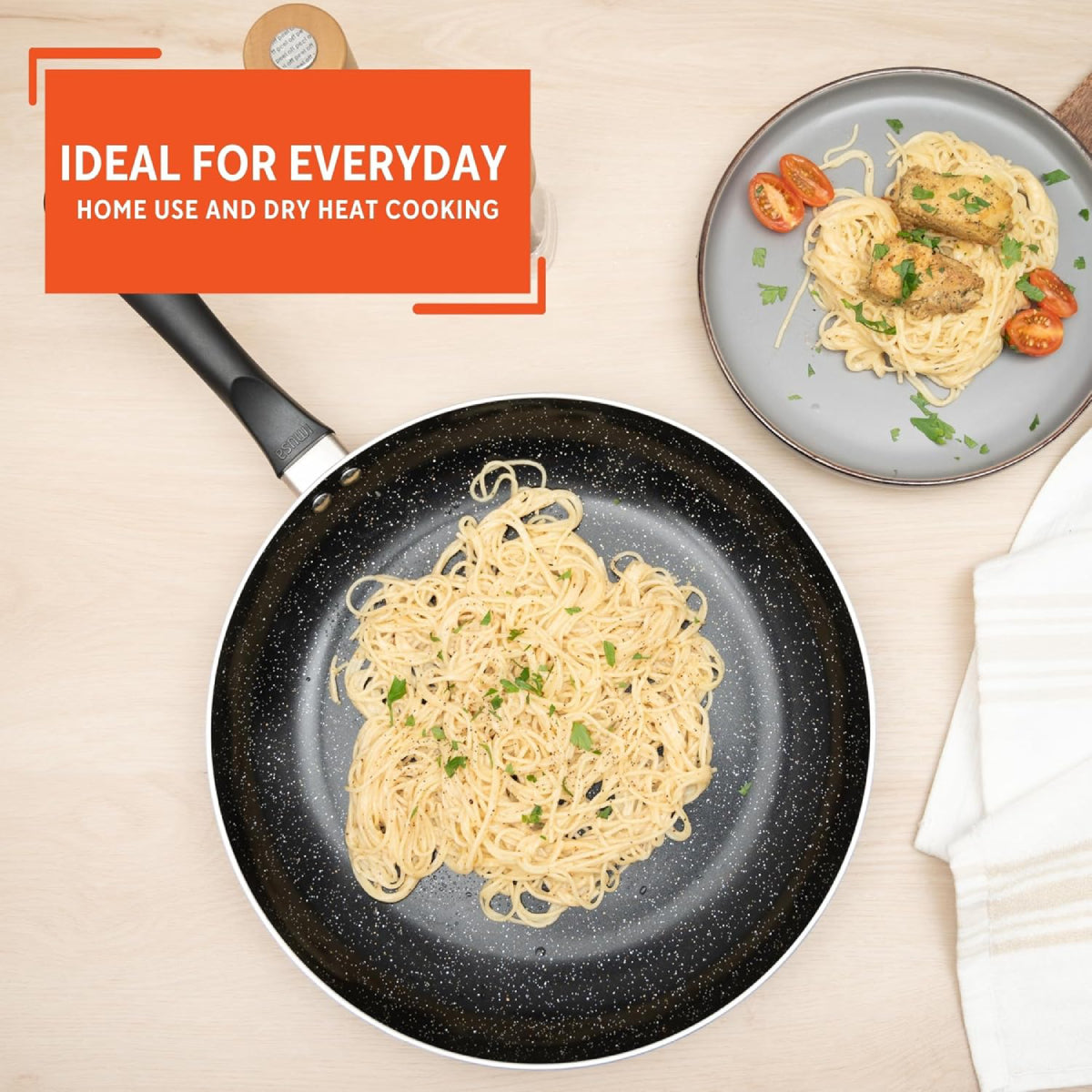 Imusa GAU/24032 12" Bistro Nonstick Fry Pan with Bakelite Handle - Black