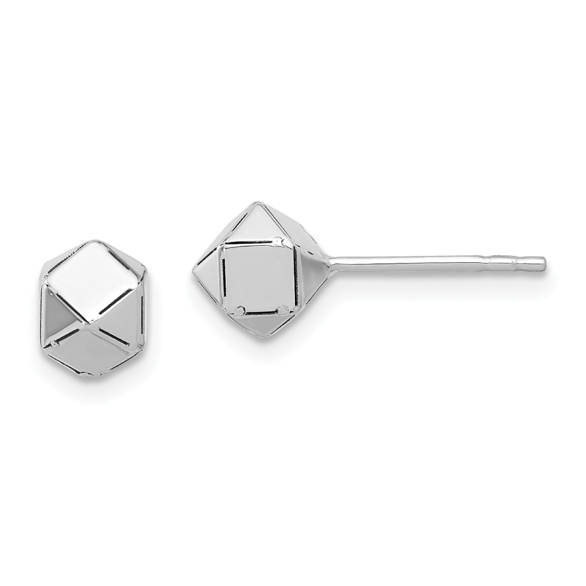 14K Leslie's Women's Geometric Post Earrings in Rhodium Plating-over 14K White Gold