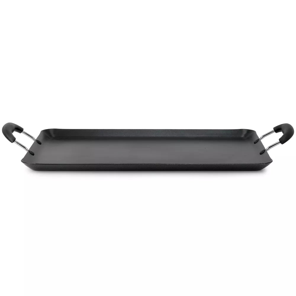 Oster 141075.01 Clairborne Nonstick Double Burner Rectangular Griddle Pan - Gray