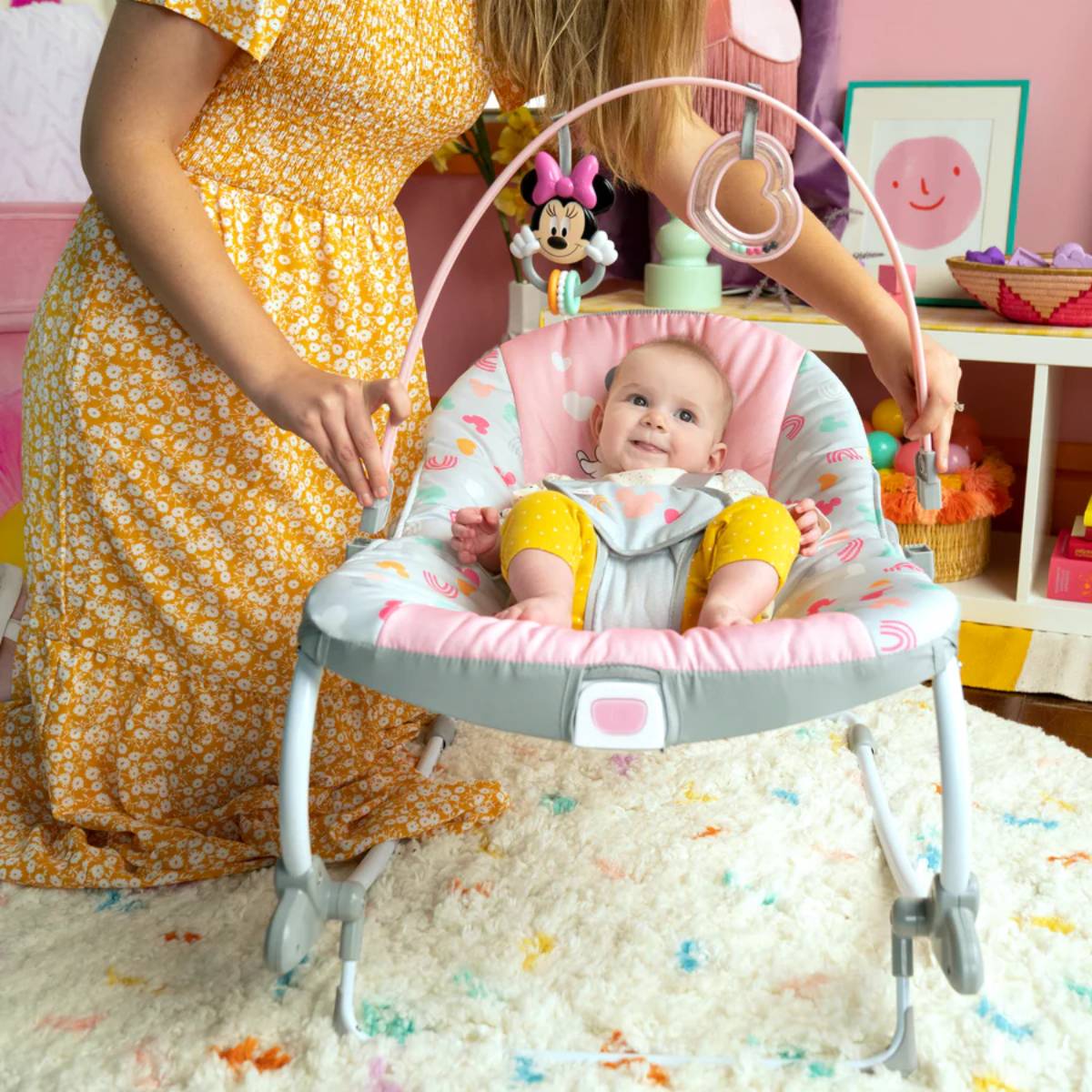 Bright Starts Disney Baby Minnie Mouse Toddler Rocker - Pink/White