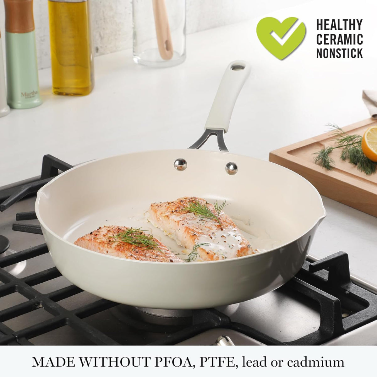 Martha Stewart 145043 Heathland 9.5" Fry Pan - White