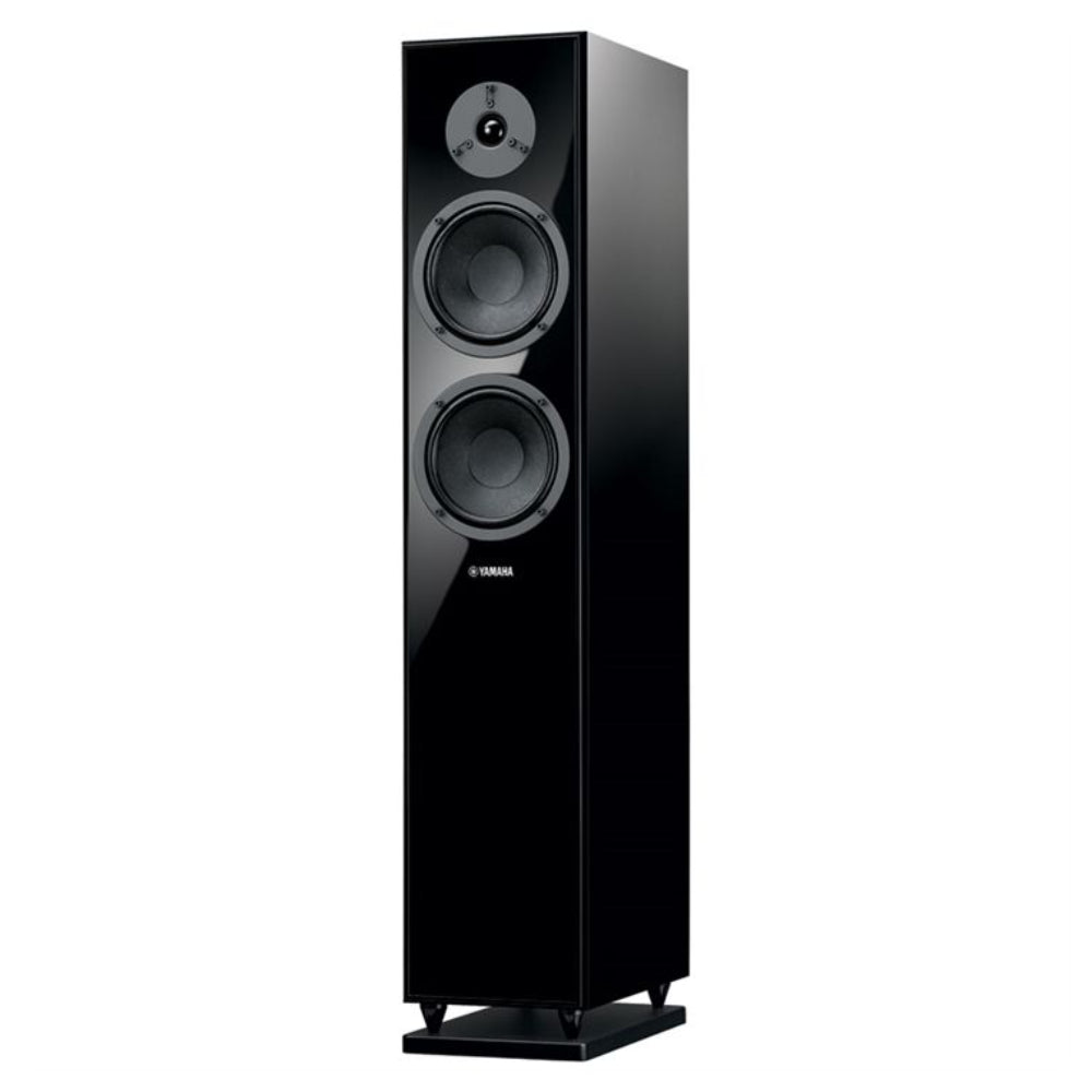 Yamaha Bundle: Dual 6.5" Floorstanding Speakers + 1 Center & 2 Surround Speakers + 8" Powered Subwoofer – Black