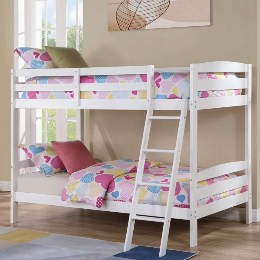Candy White Twin Over Twin Bunk Bed