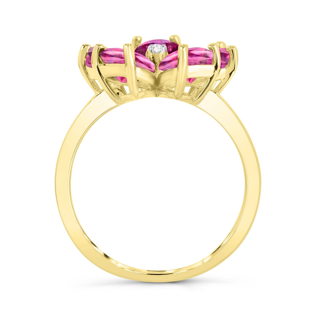 10K Flower Ruby Ring (Size 7)