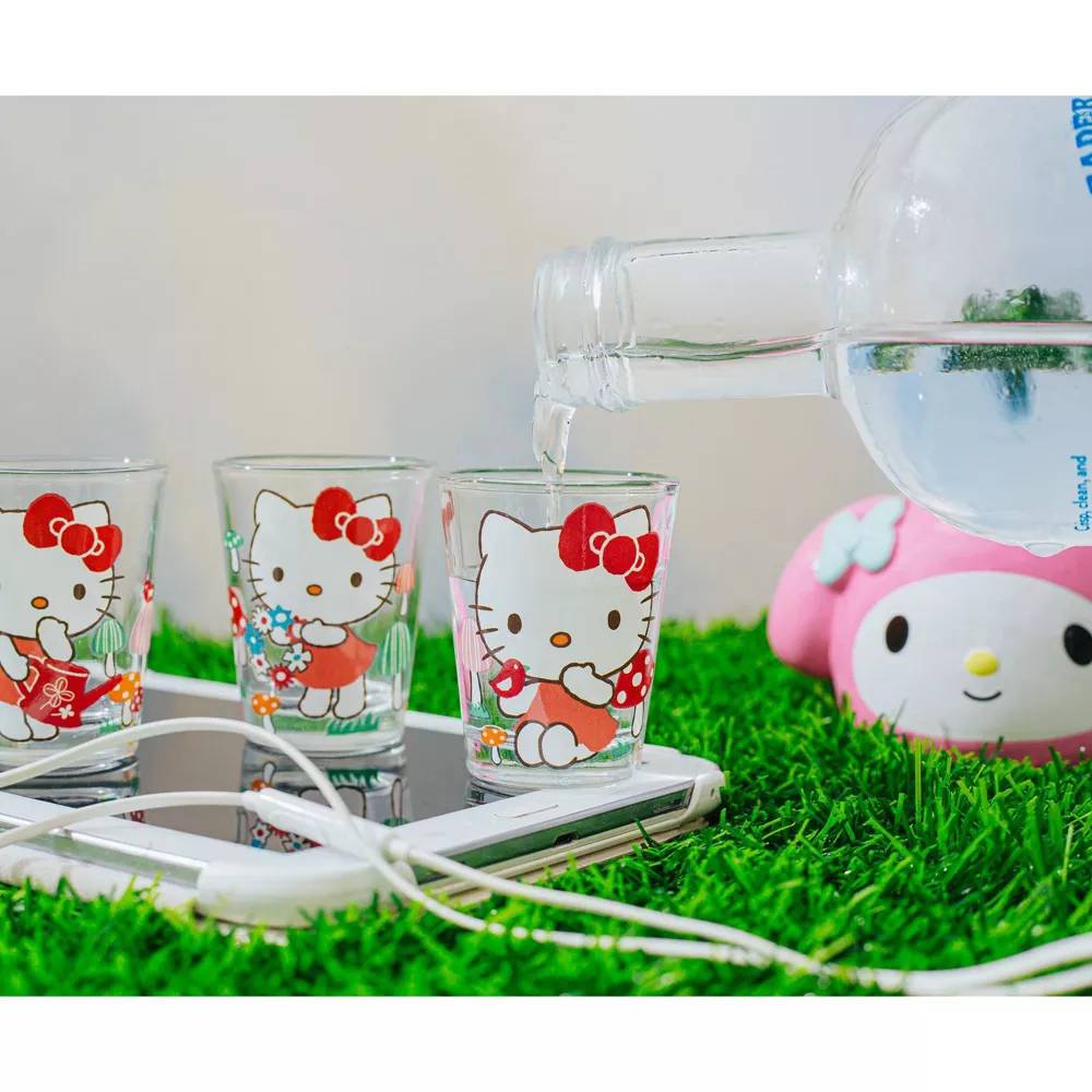 Sanrio Hello Kitty Mushrooms 2 oz Mini Shot Glasses (Set of 4) - Multicolor