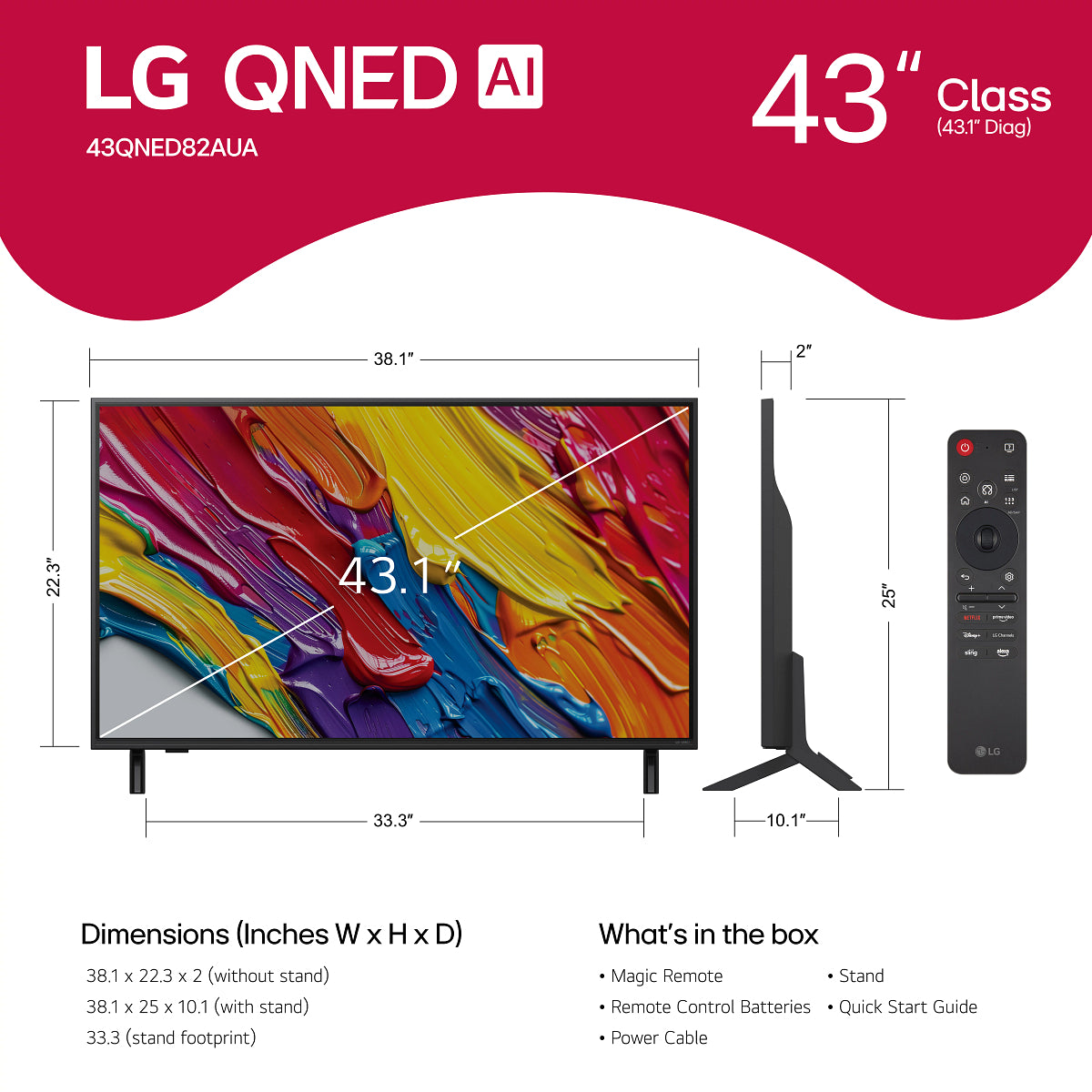 LG 43" Class QNED82A UHD 4K AI Smart WebOS TV