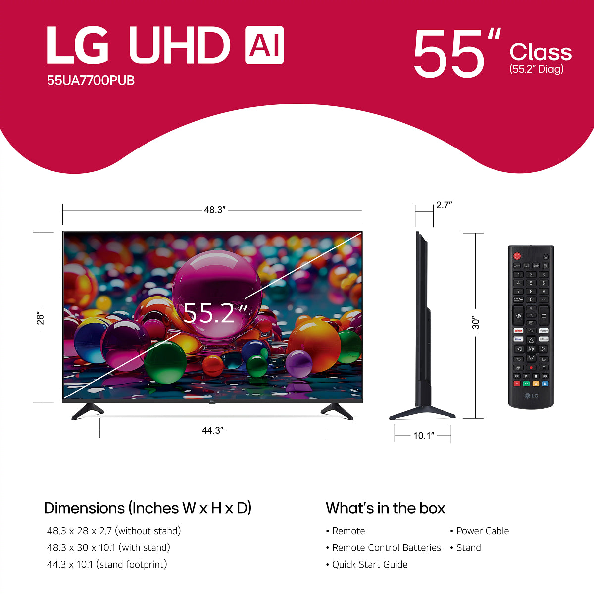 LG Class UA77 LED UHD 4K AI Smart webOS TV